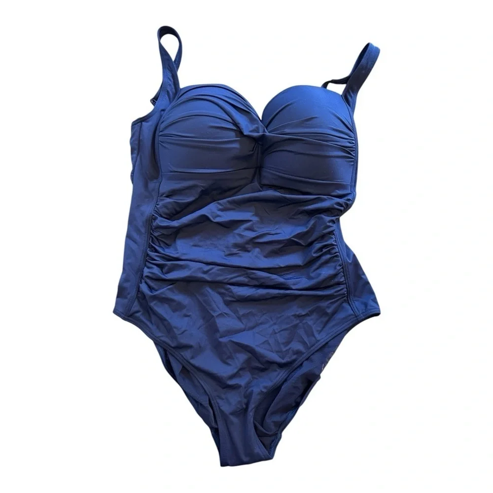 Sea Level Eco Essentials Twist Front One Piece in Night Sky NWT